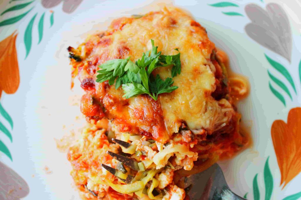 lasagna made with cottage cheese filling