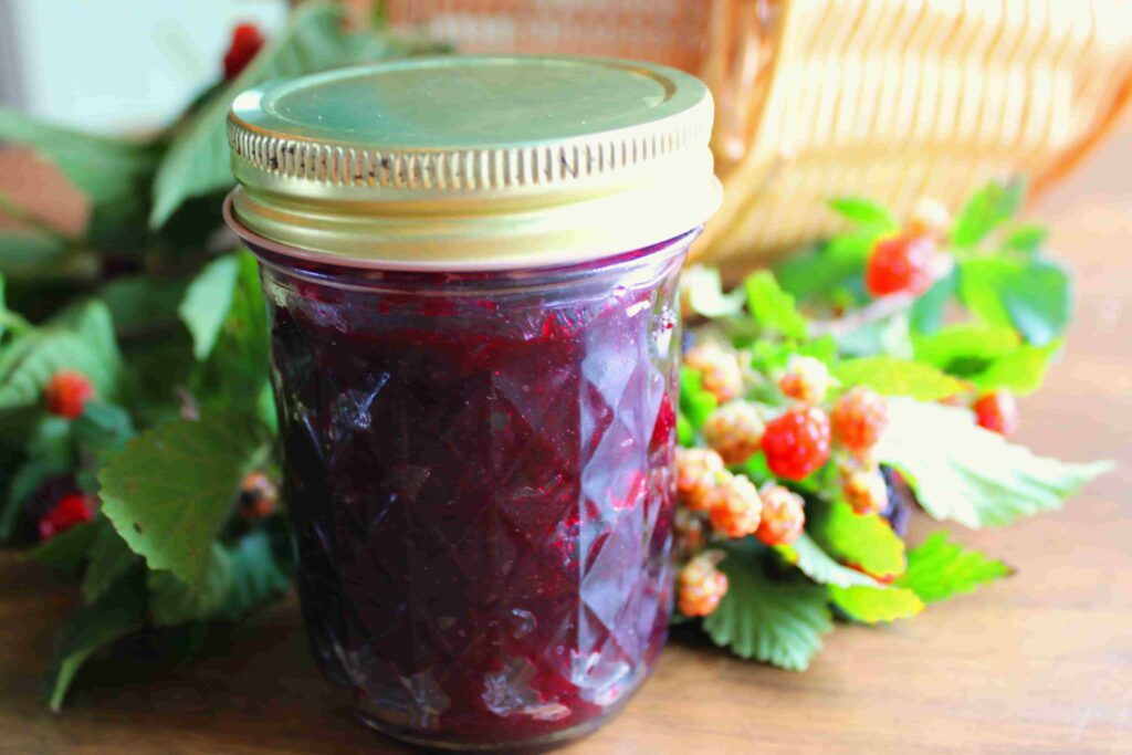 homemade blackberry jam in jar