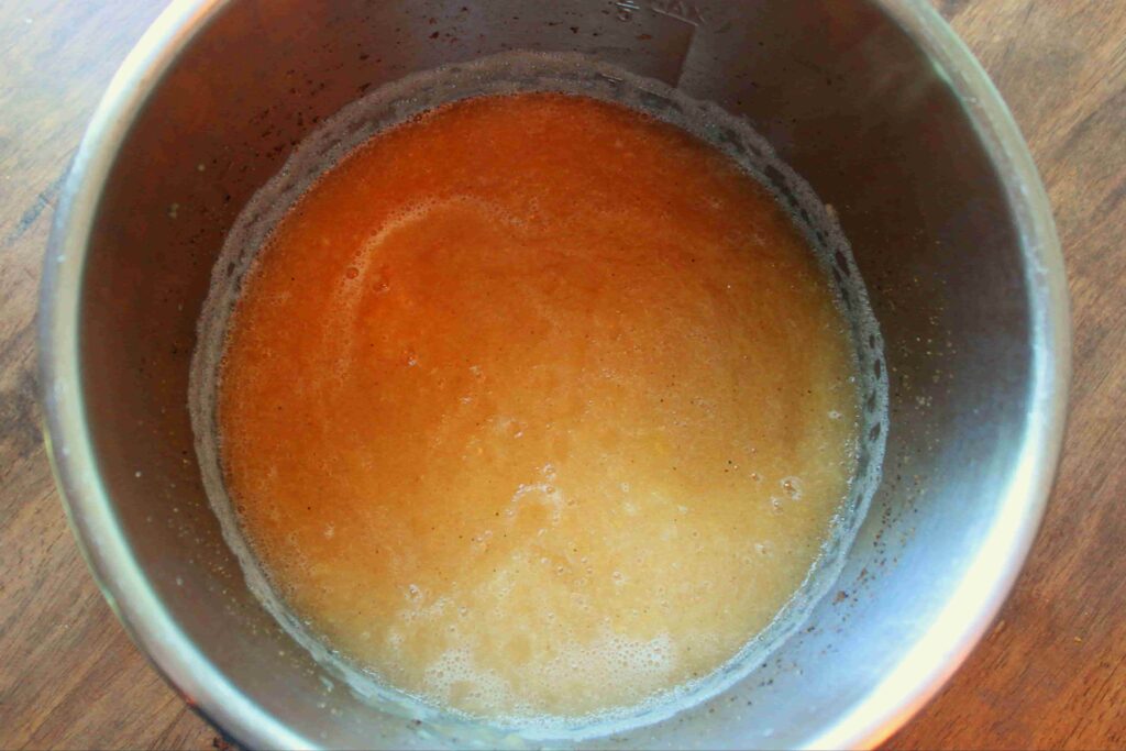 pear butter blended in pot