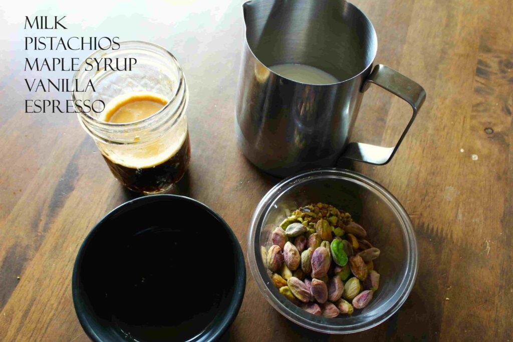 homemade pistachio latte ingredients