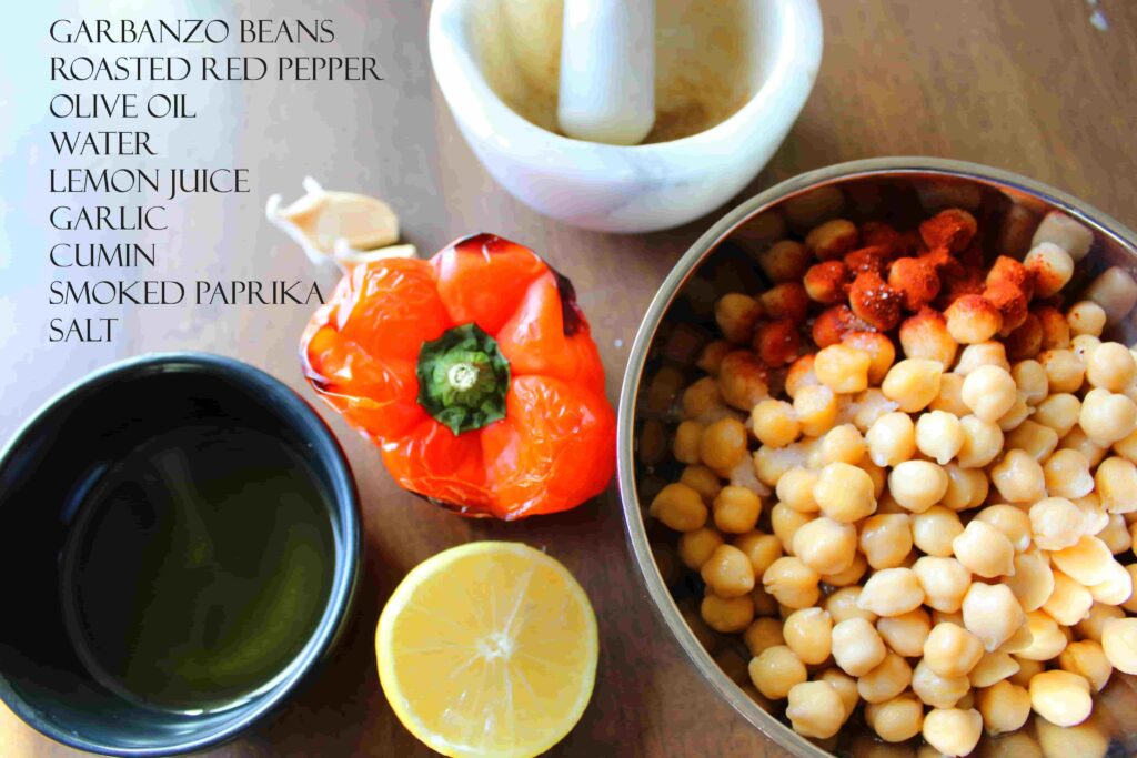 roasted red pepper hummus no tahini ingredients